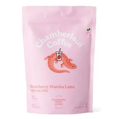 Chamberlain Coffee Strawberry Matcha Latte with Oat Milk 10oz Pouch Dairy Free