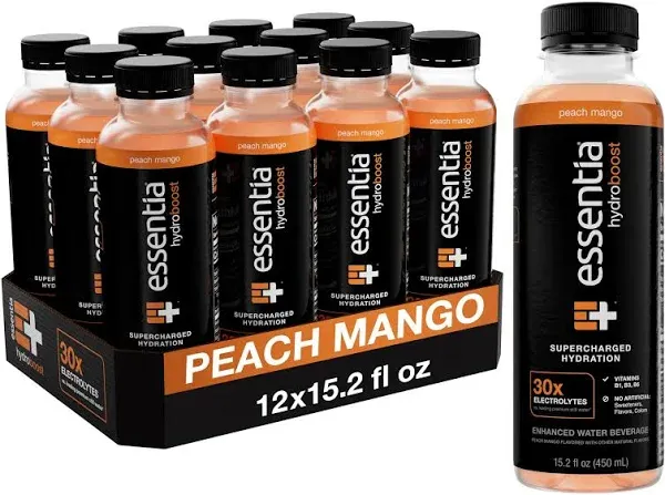 Essentia Hydroboost Enhanced Bottled Water Peach Mango