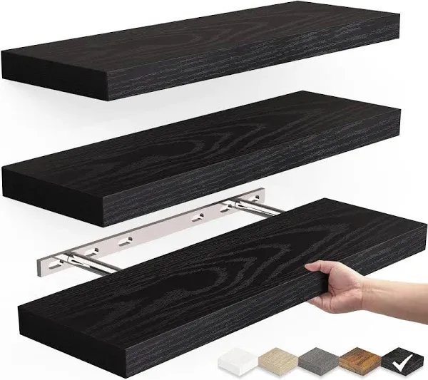 Floating Shelves for Wall, Wall Mounted Rustic Wood Shelves for Bathroom, Bedroo