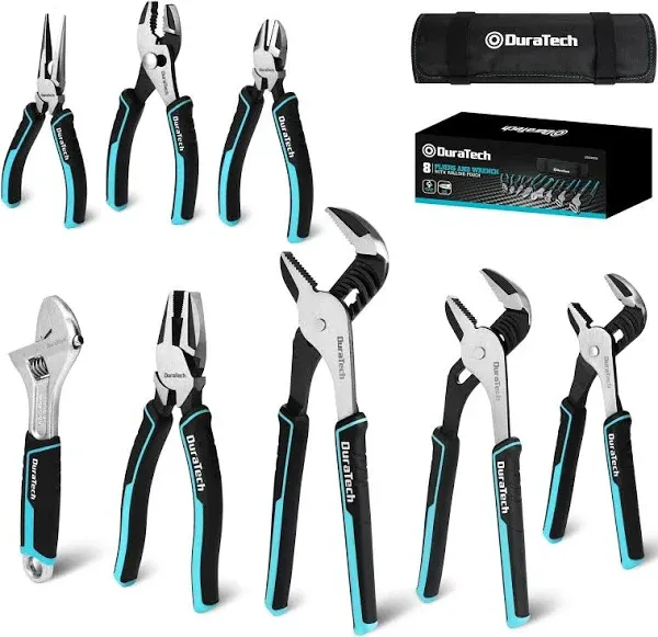 DuraTech 8-Piece Rolling Pouch Pliers Set