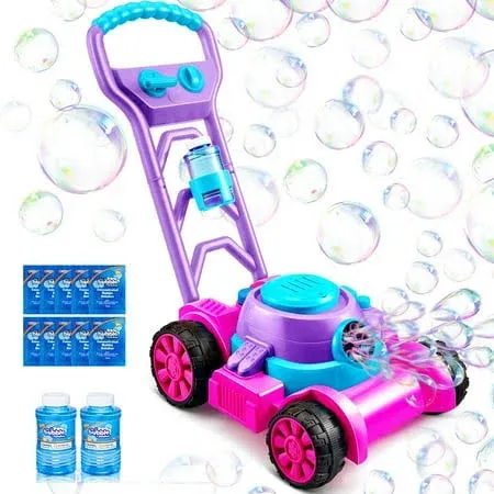 Syncfun Bubble Lawn Mower Bubble Machine, Pink - 7 x 10 x 13