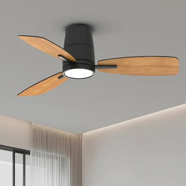 TALOYA Ceiling Fan with Lights and Remote Control 42 inch Multifunctional Quiet Fan with Three Color Temperature and High Brightness Light and Reversible Blades