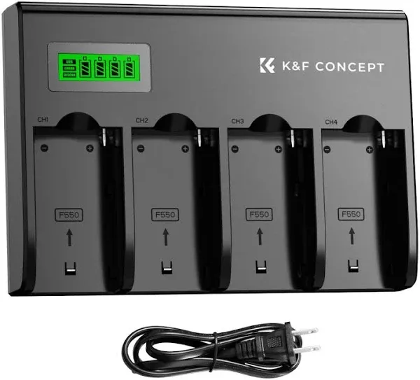 K&F Concept 4-Channel Battery Charger for Sony NP-F970, NP-F960, NP-