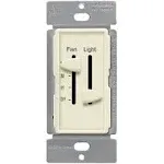 Enerlites 3 Speed Ceiling Fan Control and LED Dimmer Light, F, Light Almond