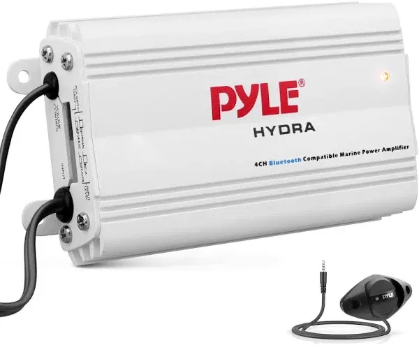 Pyle Auto 4-Channel Marine Amplifier - 200 Watt RMS 4 OHM Full Range Stereo w...