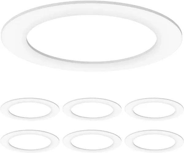 Sunco 6 Pack Goof Rings for 6 Inch Recessed Lights White Can Light Goof Trim ...