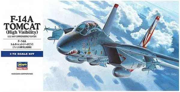 Hasegawa 1/72 F-14A Tomcat (High Visibility) - Plastic Model Airplane Kit - New!