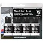 32ml Bottle Aircraft Aluminum Dope Metal Color Paint Set (4 Colors) Vallejo Paints