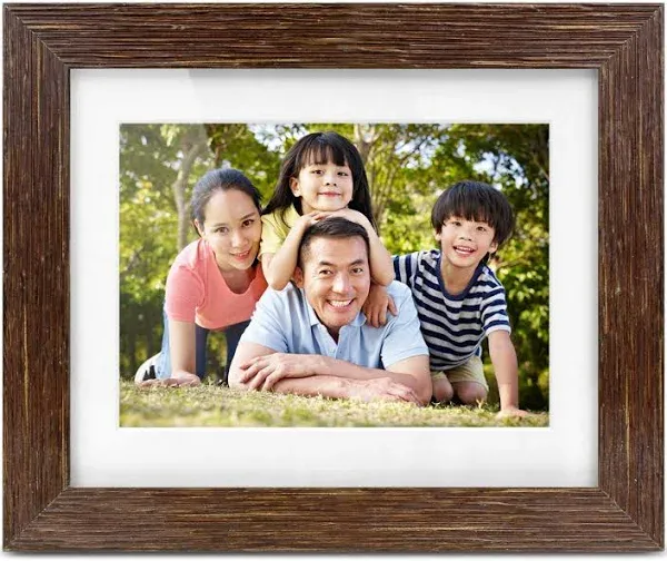 Aluratek Distressed Wood Digital Photo Frame