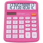 Catiga 12 Digit Desktop Calculator with Large LCD Display Dual Solar Power and Battery Standard Function for Office Home SCH