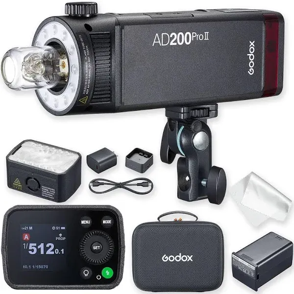 Godox AD200 Pro II Flash with Bicolor LED Black