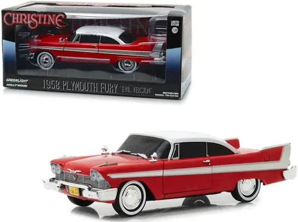 GREENLIGHT 1958 PLYMOUTH FURY RED &#034;CHRISTINE&#034; EVIL VERSION 1/24 CHASE C31