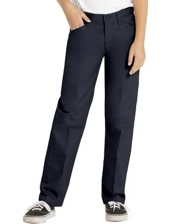 Real School Girls School Uniform Flat Front Low Rise Pants Navy Size 10 NWT