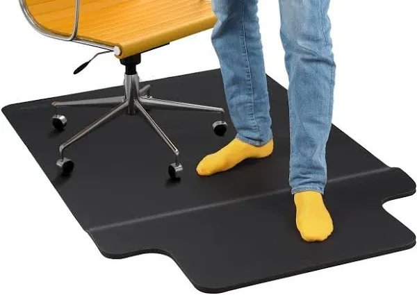 Office Chair Mat with Anti Fatigue Cushioned Foam - 2 in 1 Standing Desk Anti-Fatigue Comfort Mat for Hardwood Floor - Chair Mat for Rolling Chairs with Foot Rest Under Desk - 54”x 36”