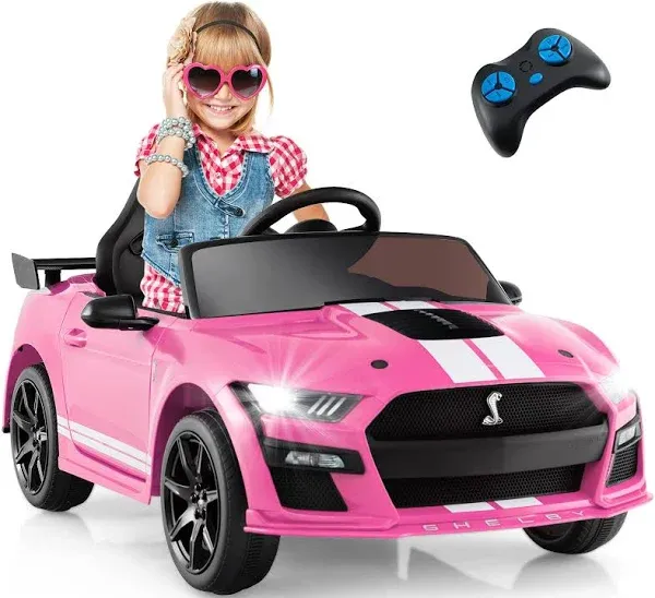 Funtok Licensed Ford Mustang Shelby GT500 12V Kids Electric Ride On Car w/Parent Remote Control