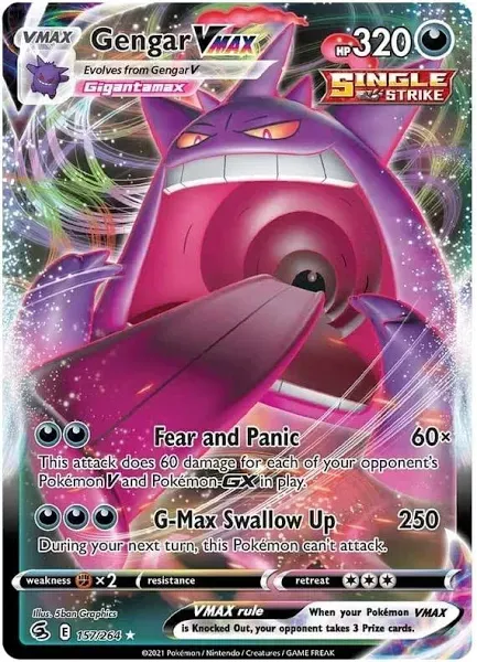 Pokemon SWSH08 Fusion Strike Gengar VMAX Holofoil