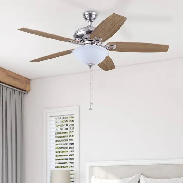 Harbor Breeze Coastal Creek 52&#034; Brushed Nickel Ceiling Fan - MISSING LIGHT COVER