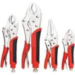 FASTPRO 4-Piece Locking Pliers Set with Heavy Duty Grip 5 7 and 10 Curved Jaw 6-1 2 Long Nose Included Vise Wrench at MechanicSurplus.com 1gddipjs