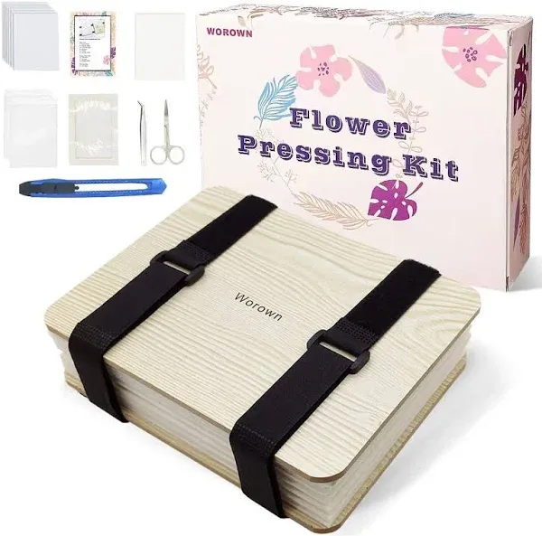 Worown Professional Flower Press Kit A5 Flower Press Leaf Press Plant Press 6...