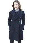 Aran Crafts Chunky Collar Coat | Navy L