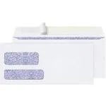 Office Depot Brand #10 Security Envelopes, Double Window, 4-1/8" x 9-1/2", Clean Seal, White, Box of 250