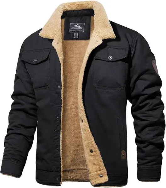 MAGCOMSEN Men's Lined Sherpa Trucker Jacket