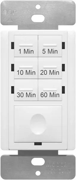 Enerlites 1-Hour Countdown Timer Switch for Bathroom Fans, Heaters, Lights