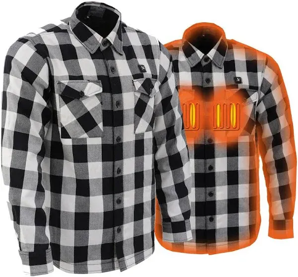 Nexgen Heat Men's NXM1601SET Riffraff Black/Grey/White Heated Flannel 