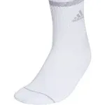 Adidas Women's Cushioned 3-Stripe 3.0 3-Pack Crew Socks, White/Clear Onix Grey / M