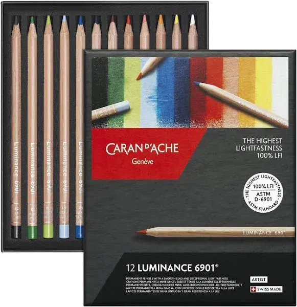 Caran d'Ache Luminance Colored Pencil, Set of 12