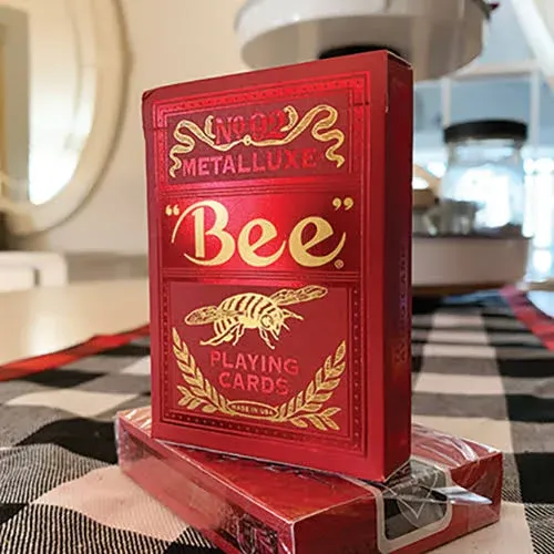 Bee Red MetalLuxe Playing Cards by US Playing Card