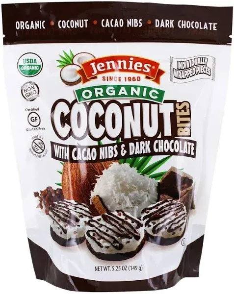 Jennies Organic Coconut Bites with Cacao Nibs