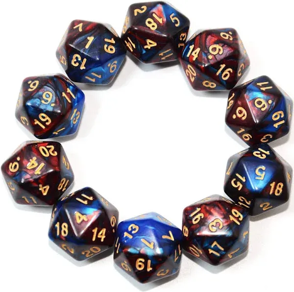 Smartdealspro 10-Pack 20 Sided Dice D20 Polyhedral Dice for DND RPG MTG Table