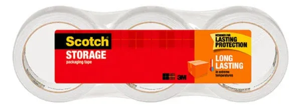 Scotch Long Lasting Storage Packing Tape, Clear, 1.88 in x 54.6 yd,6 rolls