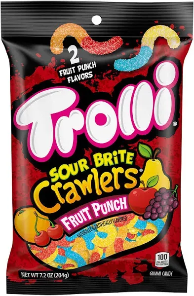 trolli® sour brite crawlers fruit punch gummi candy 3.4oz