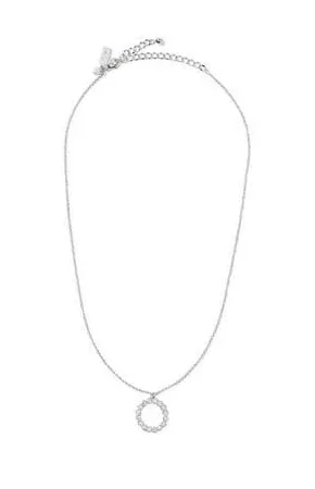 KATE SPADE • Full Circle Silver Crystal Pendant Necklace