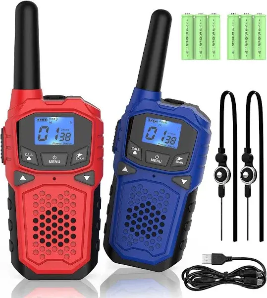 Walkie Talkies for Adults- WokTok Long Range Two Way Radio for Camping Hiking Hand Held Hiking Accessories Camping Gear Xmas Birthday Gift for Kids,SOS Siren,NOAA Weather Alert,2 Radios