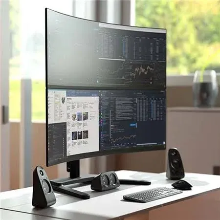 Atdec Freestanding Heavy Duty Dual Vertical Monitor Mount