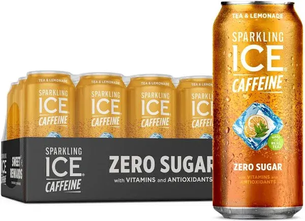 Sparkling Ice Spiked Zero Sugar Caffeine Sparkling Water, Tea-Lemonade (16 fl oz)