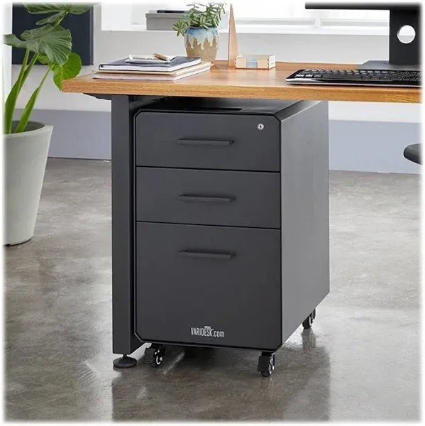 Vari Three Drawer File Cabinet - Mobile Filing Cabinet for Home or Office - Hang