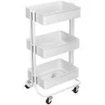 Simply Tidy Lexington 3-Tier Rolling Cart, White