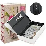 KYODOLED Diversion Book Safe with Combination Lock,Money Hiding Box,Safe Secret Hidden Metal Lock Box,Collection Box,9.5" x 6.2" x 2 .2",France