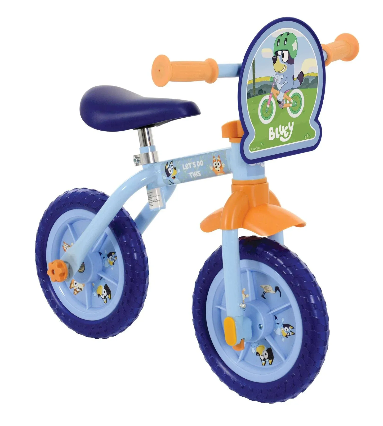 Bluey 2-in-1 Training Bike 10&#034; Removable Stabilisers Children 2 Years+