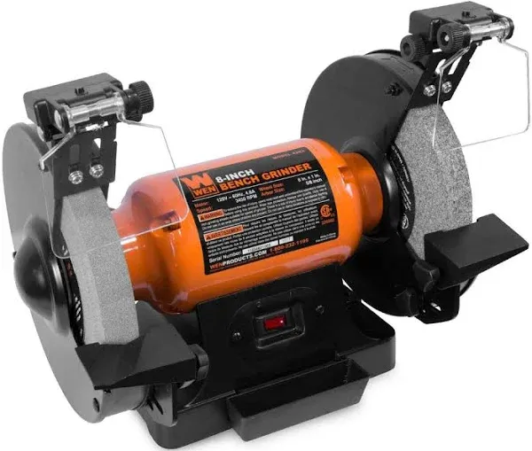 WEN Products 4.8-Amp 8-Inch Single Speed Bench Grinder with LED Work Lights