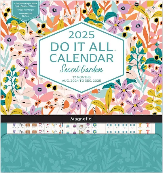 2025 Calendar - Monthly Wall Calendar 2024-2025, Orange Circle Studio Do it All 12 Month Wall Calendar, January 2025 - December 2025, 12" x 12", Ideal for Home Office - Monthly Bella Flora Prints