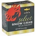 COLE'S Select Snow Crab Meat - Wild Caught Crab Meat Canned Crab Meat and Seafood Gluten Free Best Crab Meat in a Can Crab Snacks Crab Canned Snow Crabs Seafood Canned Crabmeat - 5.3 oz Can