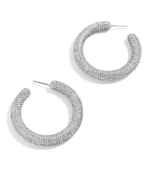 BaubleBar Chiara Pave Hoop Earrings