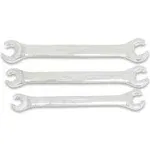 Crescent Flare Nut Wrench Set Metric Full Polish Finish Chrome Plating (3-Piece)