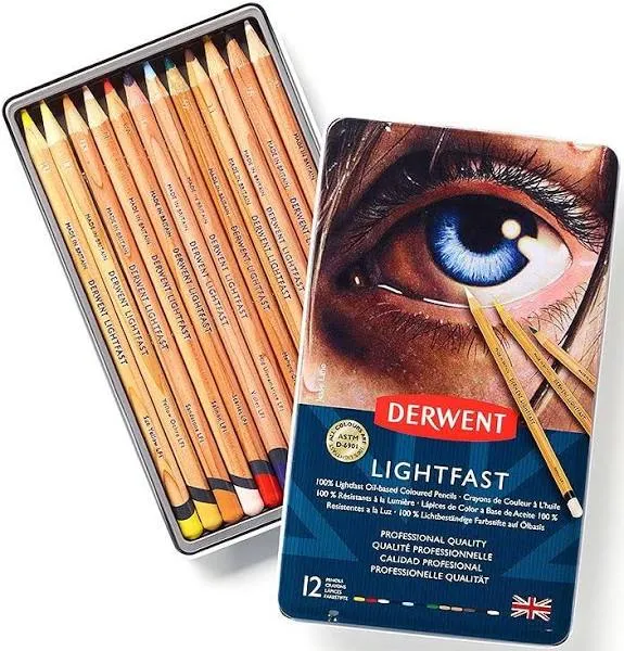 Derwent Lightfast Colored Pencils - Tin of 24 - NEW - Original Factory Seal!