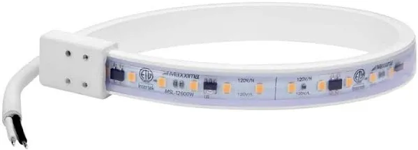 12 in. LED Under Cabinet Strip Light, Hardwired, 460 Lumens, 3000K Warm White, White, 120V Cove Light